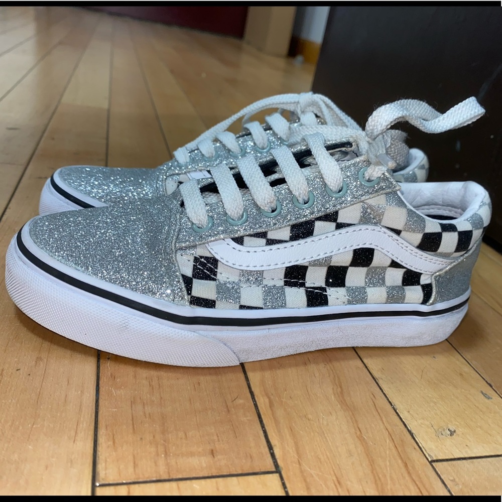 Sliver Glitter Vans